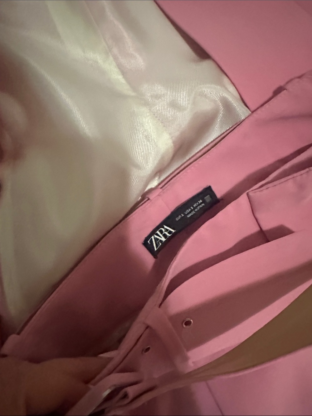 Pink Zara Belted Women's Jumpsuit and Blazer Set - Picture 2 of 3